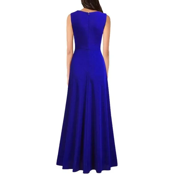 women's royal blue cocktail dresses Berylove Women Royal Blue Homecoming Dress Satin Ruffle Sleeve Bodycon Cocktail Dress, Royal Blue / US18W